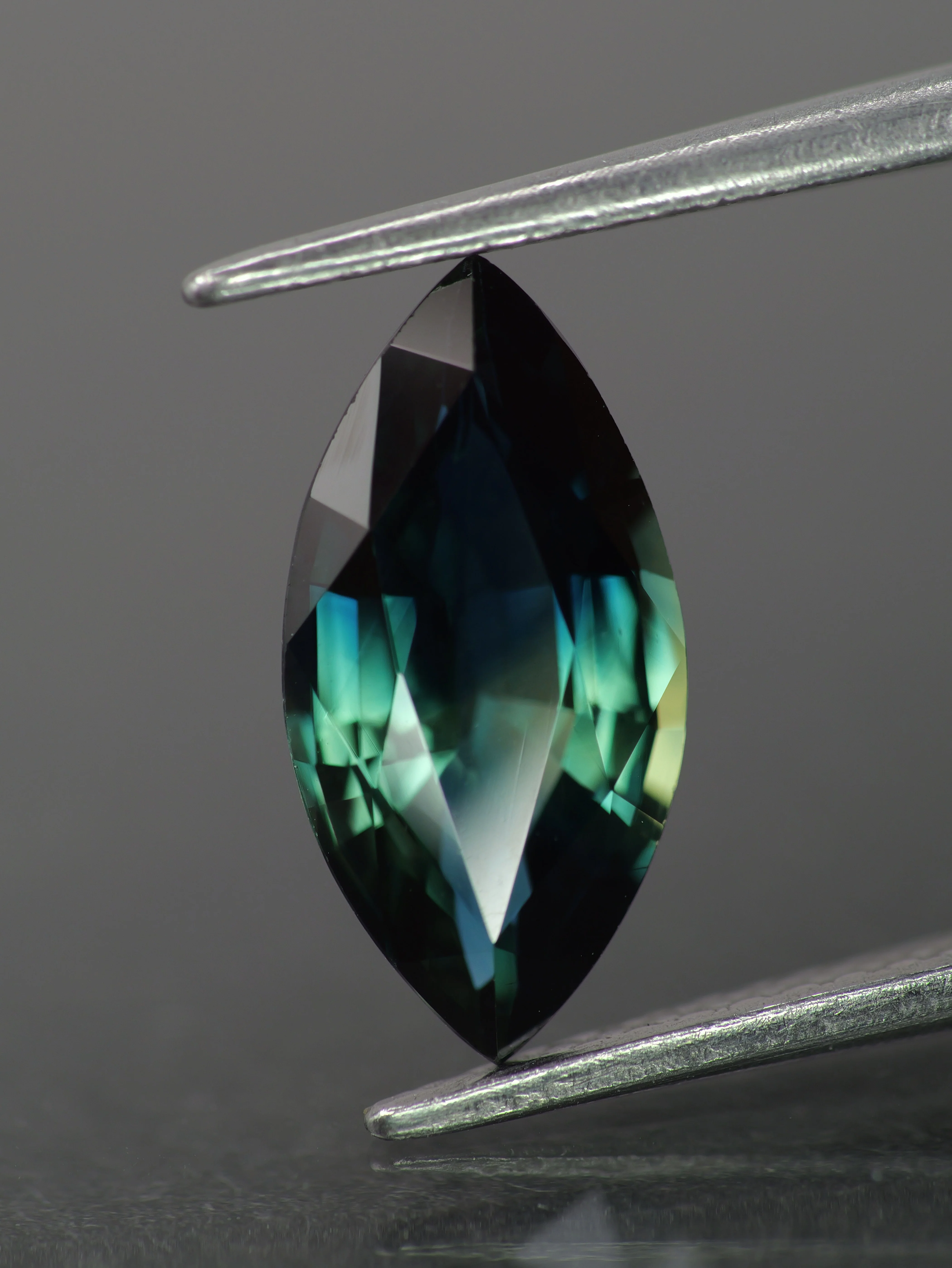 Sapphire | natural, teal color/color changing, marquise-cut, 12x6mm, 2ct