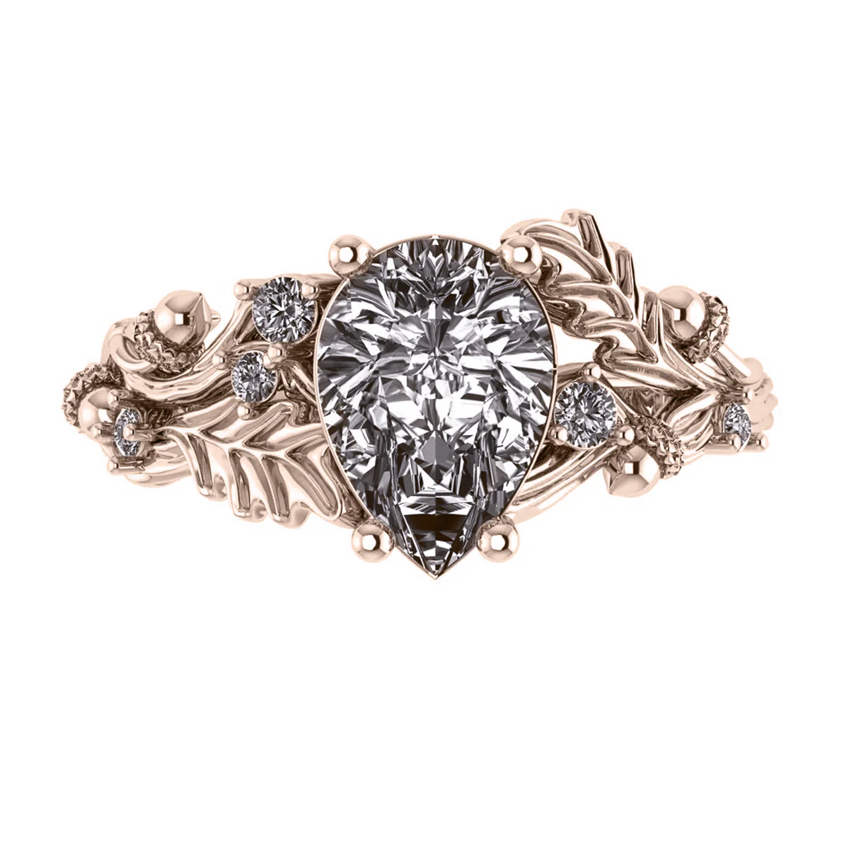 Silviya | custom engagement ring setting, pear-cut 10x7 mm