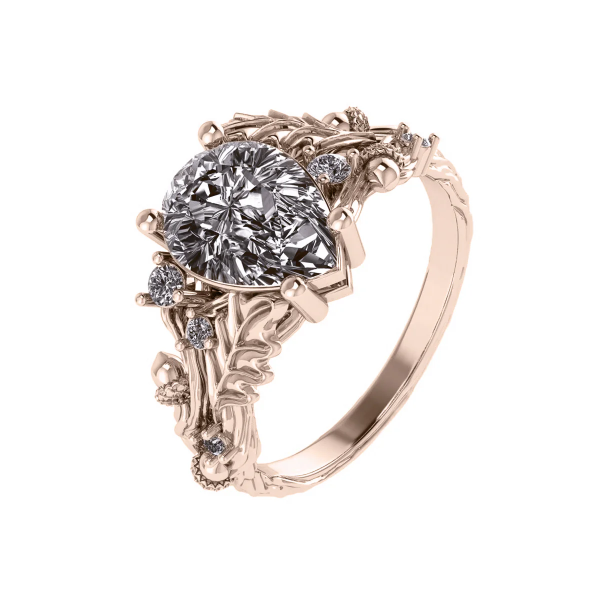 Silviya | custom engagement ring setting, pear-cut 10x7 mm - Image 2
