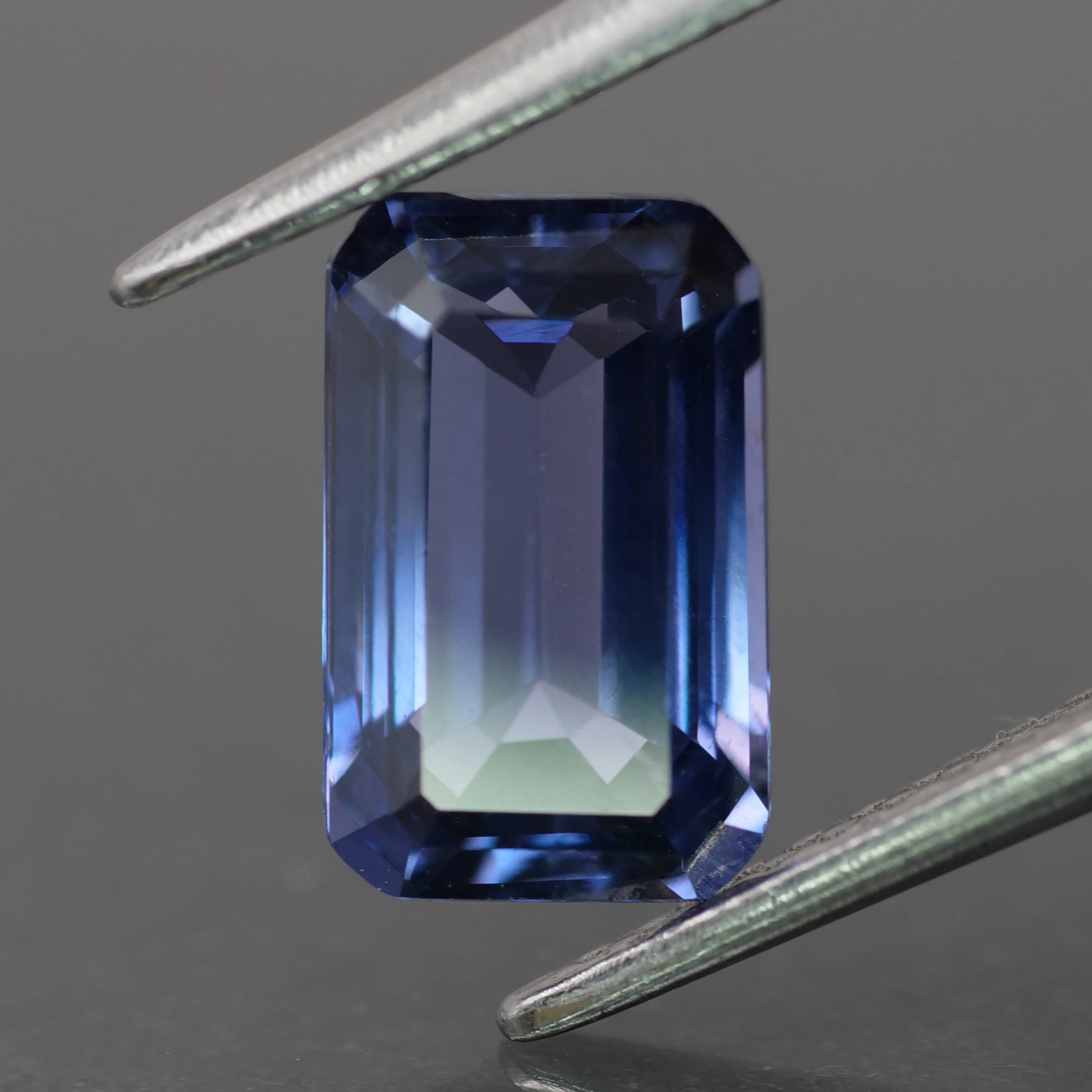 Spinel | natural, purplish blue color, emerald-cut, *8x5mm, 1.4ct