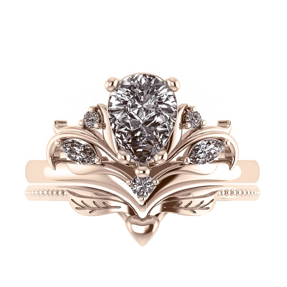 Swanlake | engagement ring setting for pear cut gemstone 8x6 mm - Image 3