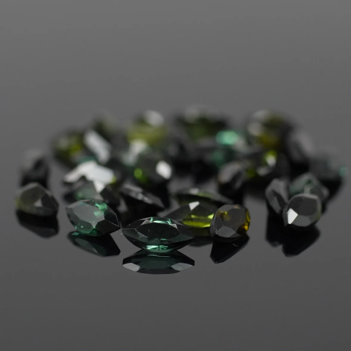 Tourmaline | natural, green color, marquise-cut, accent stones