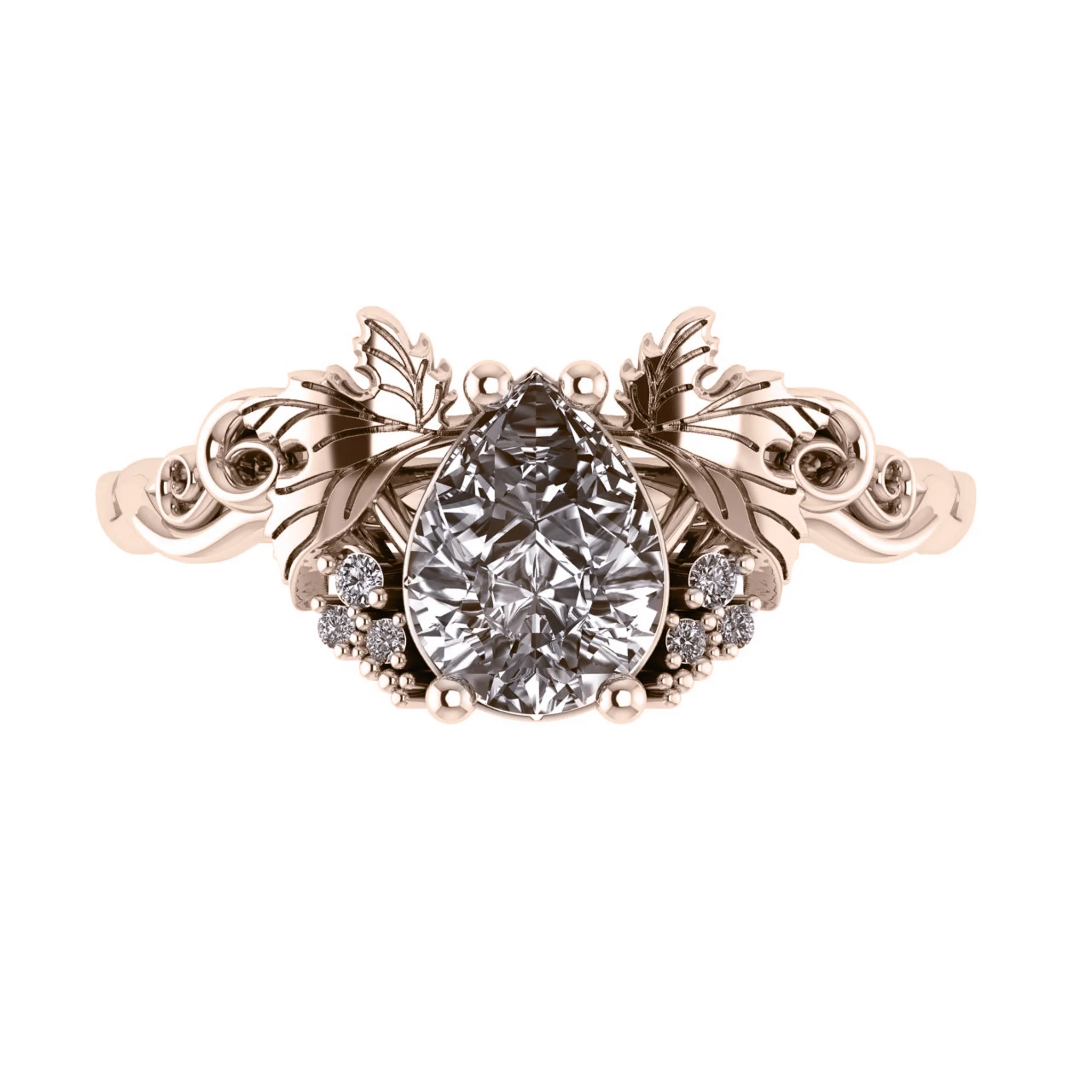 Vineyard | pear cut 8x6mm gemstone setting