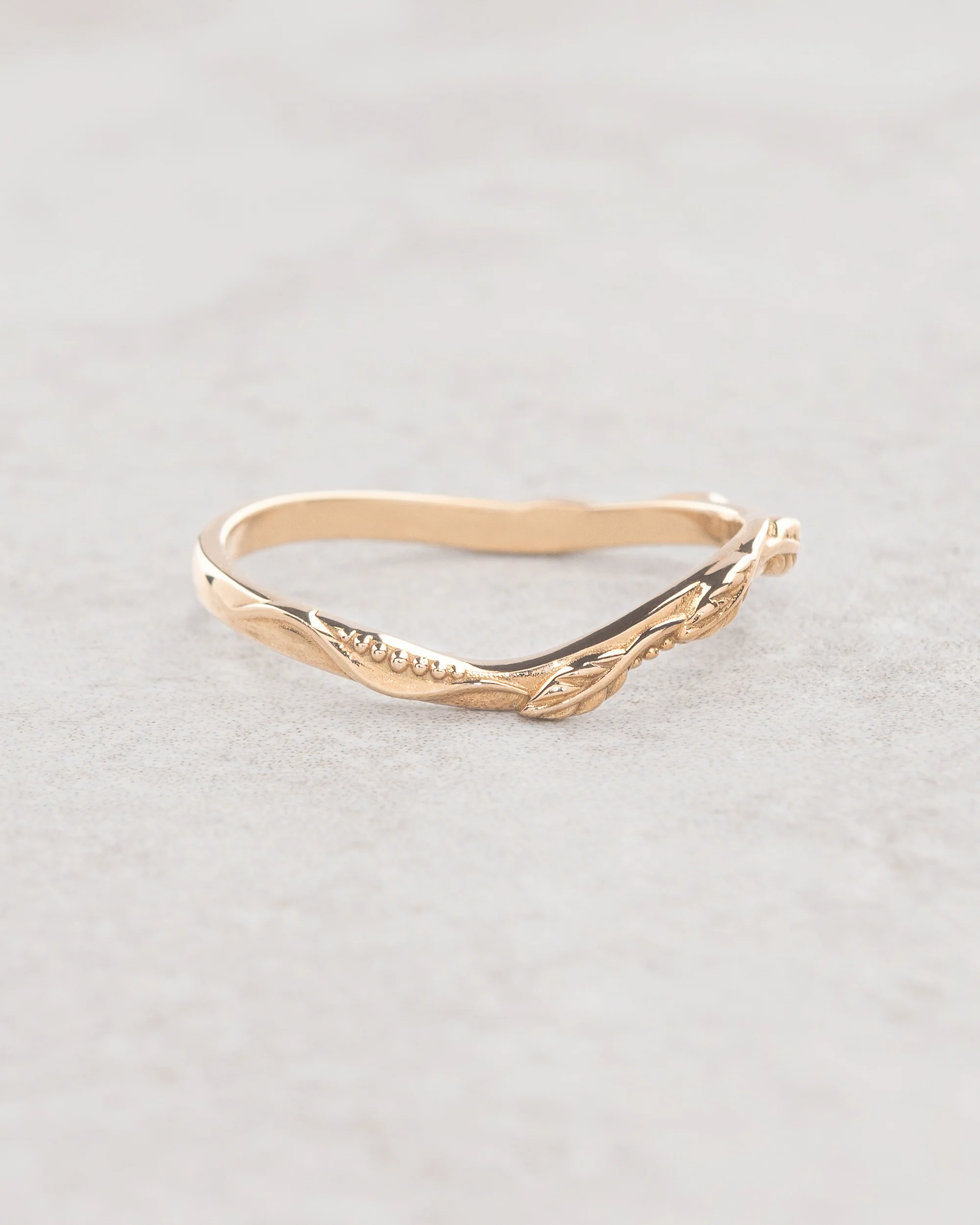 Simple leaf wedding band / Matching ring for Undina - Image 2